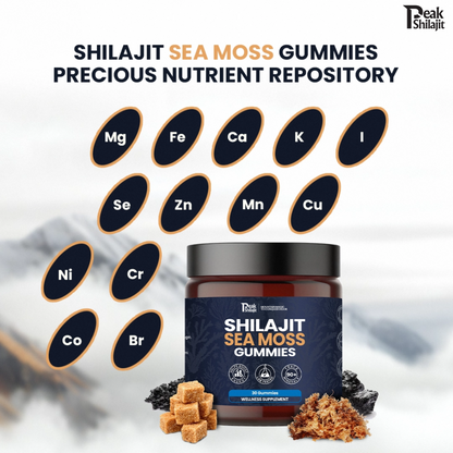 SHILAJIT & SEAMOSS 2 IN 1 WELLNESS GUMMIES