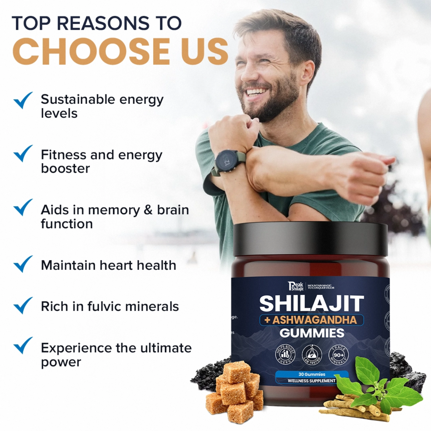 SHILAJIT & ASHWAGANDHA 2 IN 1 WELLNESS GUMMIES